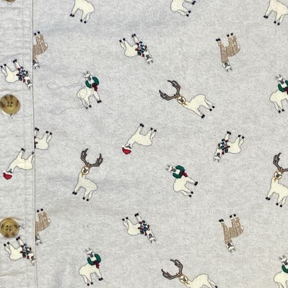 Diluth Trading Company Men XXL Tall Relaxed Fit Christmas Reindeer Flannel Shirt - Picture 5 of 8